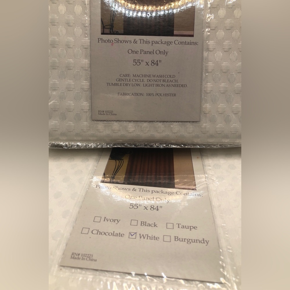 Set/2 White Britney Panel Curtains 55”x84” New Unopened, Original Packaging - Picture 2 of 3